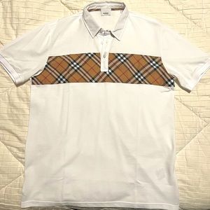 Burberry Cheque pattern short sleeve shirt XXL